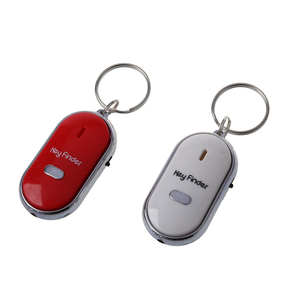 2Pcs Whistle Lost Key Finder Flashing Beeping Locator Keychain Led Red 4851267480045