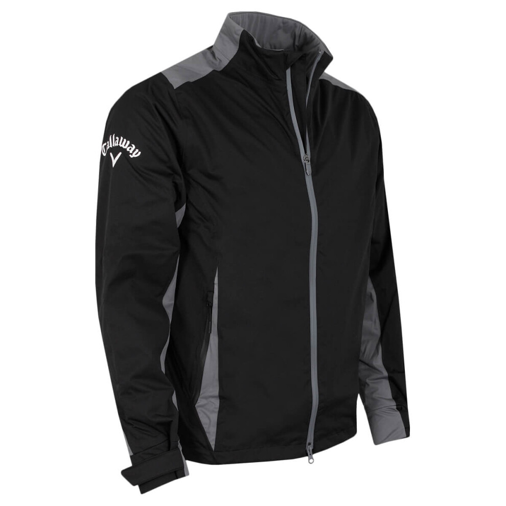 (XXXL, Caviar) Callaway Golf Mens Stormlite II Waterproof Swing Tech Adjustable Jacket