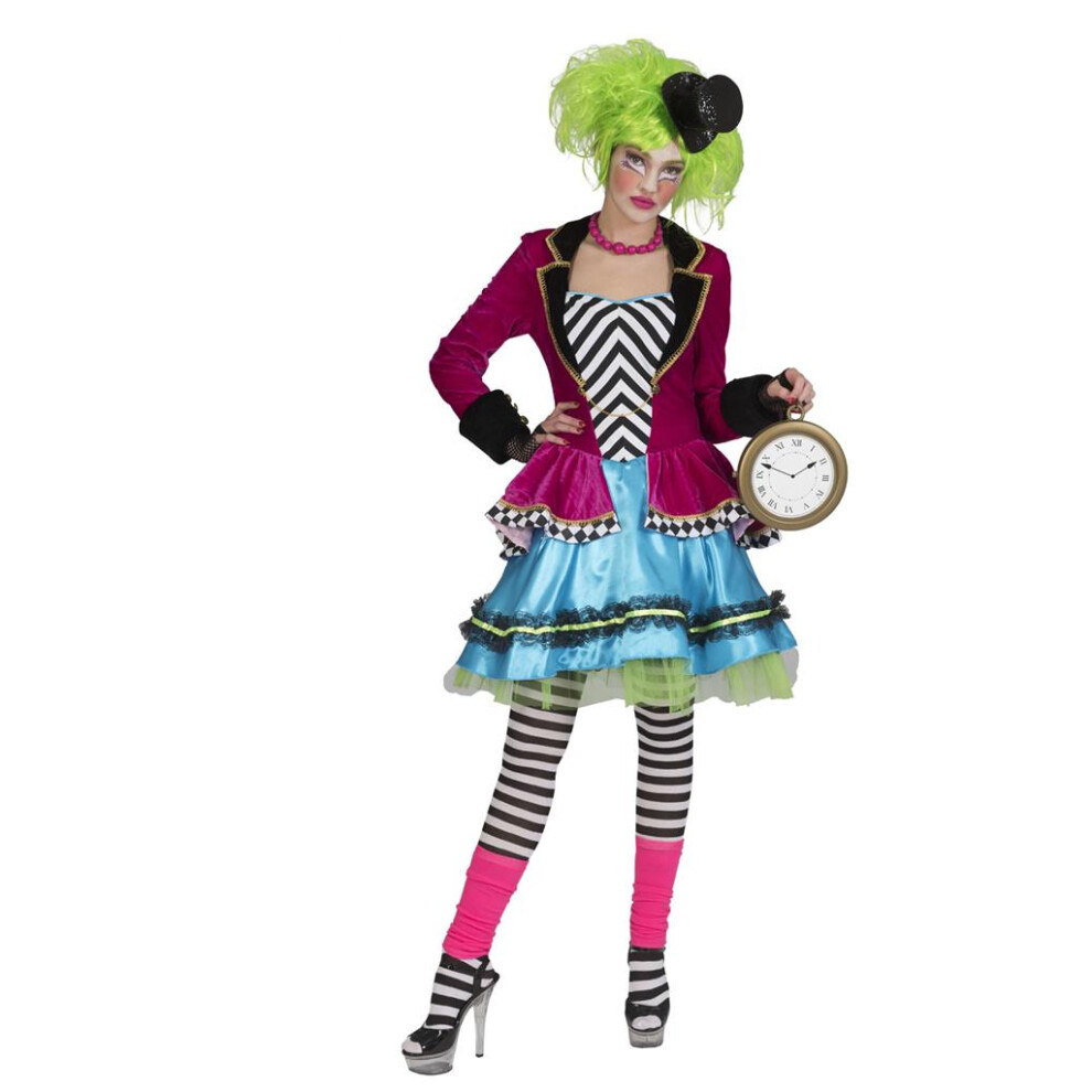Photos - Fancy Dress  Wacky Ladies Mad Hatter - Costume , tights & hat(UK 16-18)