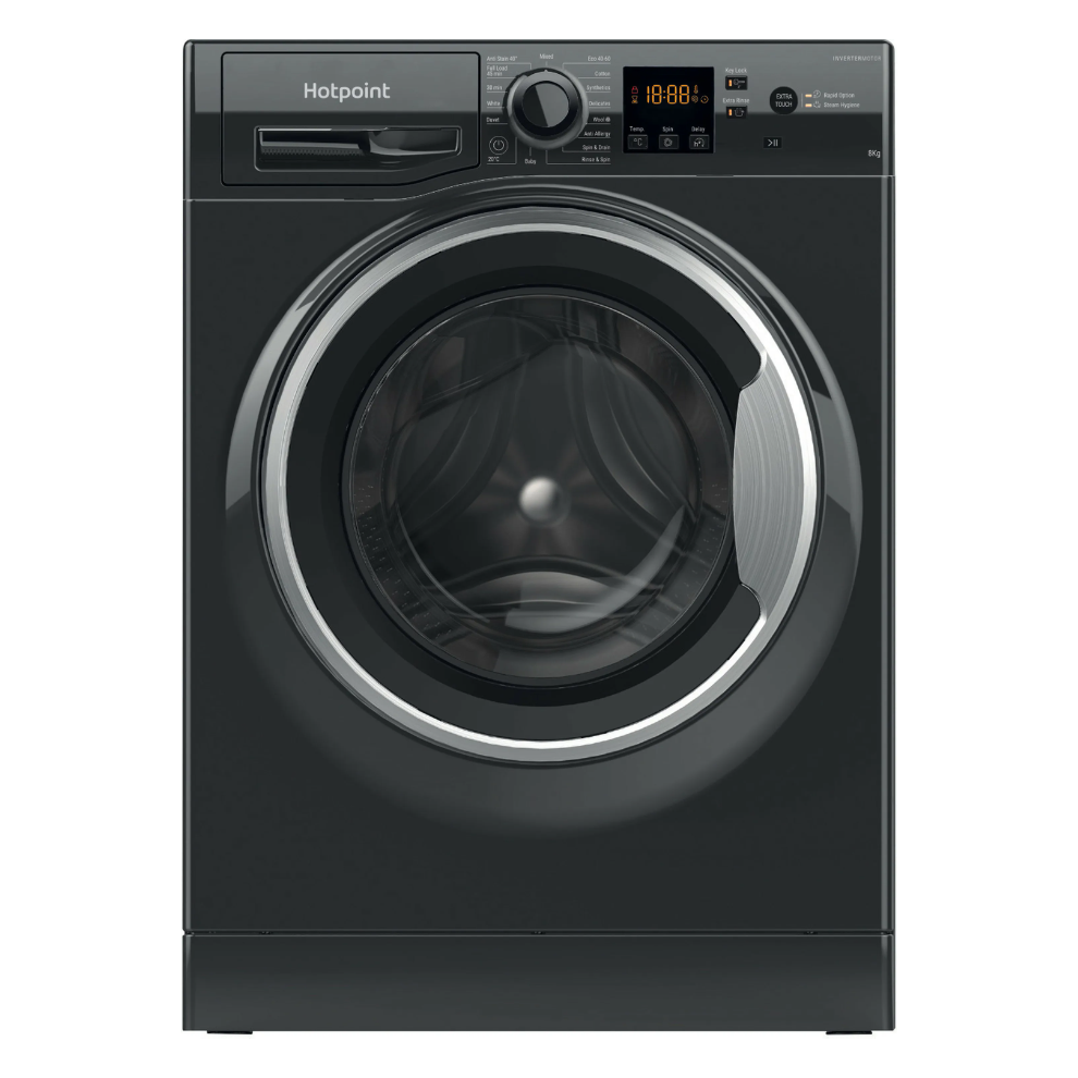 Hotpoint Anti-Stain NSWM 846 BS UK 8kg Washing Machine with 1400 rpm - Black - A Rated