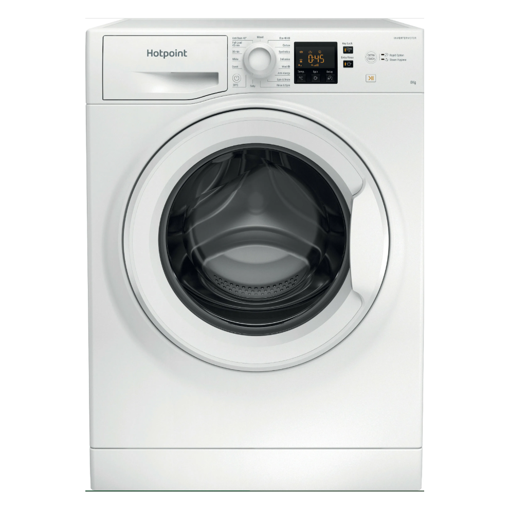 Hotpoint Anti-Stain NSWM 846 W UK 8kg Washing Machine with 1400 rpm - White - A Rated