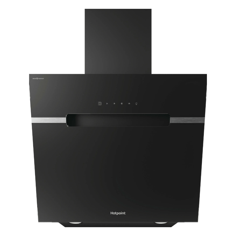 Hotpoint PHVS61FLTDPK 60 cm Angled Chimney Cooker Hood - Black