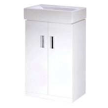 Nuie Mayford 450mm Floor Standing Basin Unit Gloss White