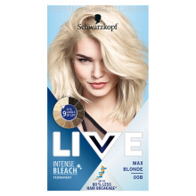 Schwarzkopf LIVE Intense Lightener 00B Max Blonde Permanent Hair Colour - Level 3 Selection, Professional Quality, Anti-Yellow, C-3594470