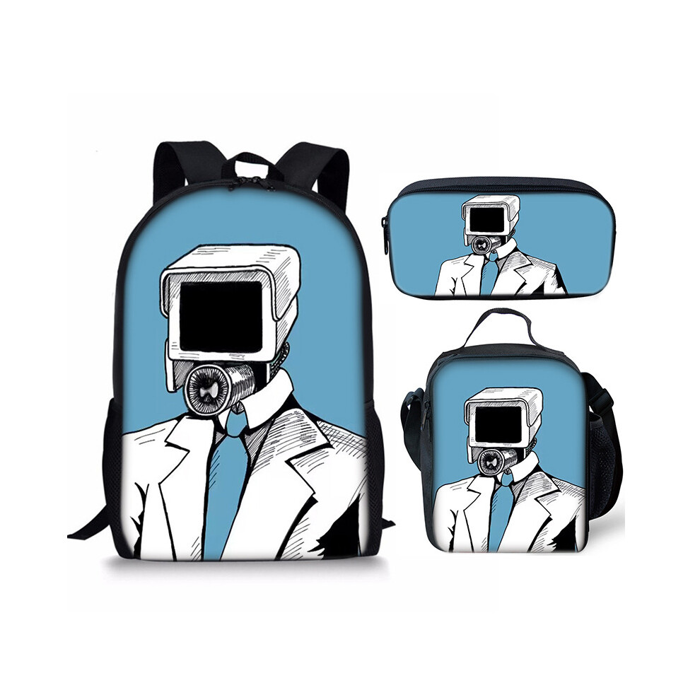 (Style 07) 3PCS Skibidi Toilet Backpack Student Shoulder Bags