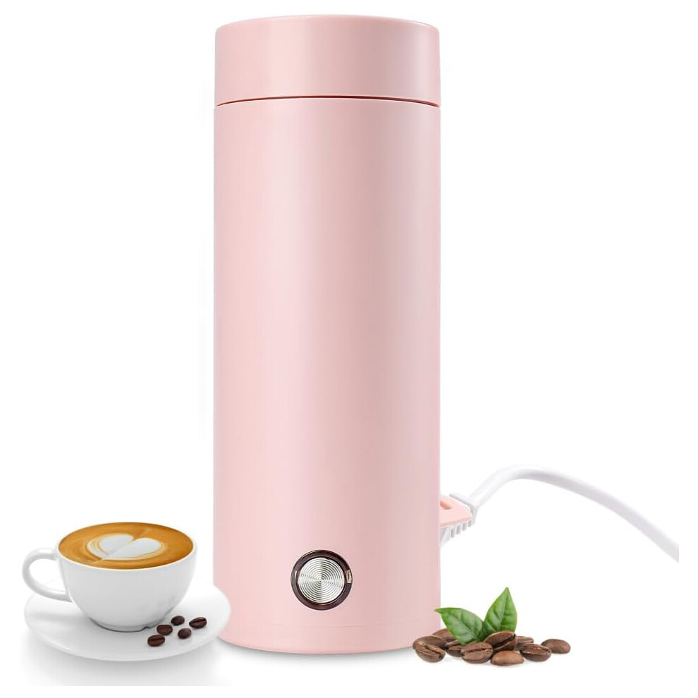 Portable Travel Kettle, 400ML Mini Travel Electric Kettle Electric Heating Cup, Fast Boil&Auto Shut Off Stainless Steel Kettle-image-OPC-PF7NJN5-NEW