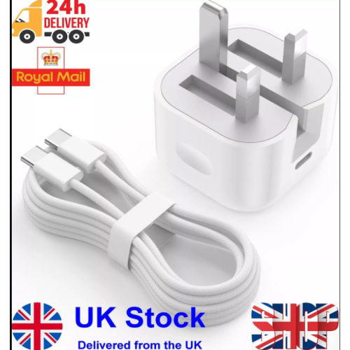 iPhone 15 Fast Charger Plug and Cable (Braided) 20W USB C Fast Charger