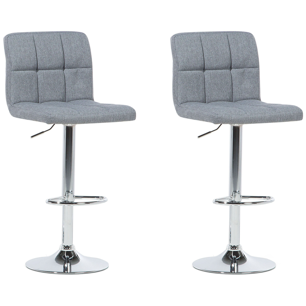 Set of 2 Bar Chairs MARION Swivel Light Grey