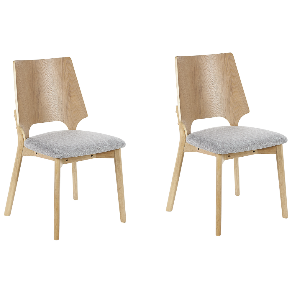 Set of 2 Dining Chairs ABEE Light Brown