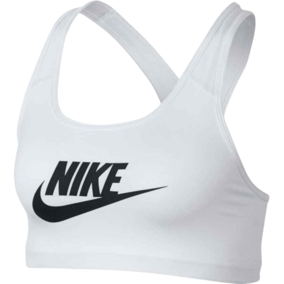 (M) Nike Swoosh Logo White Training  Sports Bra