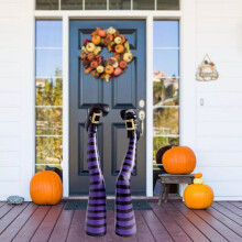 (Violett) 1 Pair Of Halloween Witch Leg Halloween Outdoor Decor Witch Leg Prop Decoration