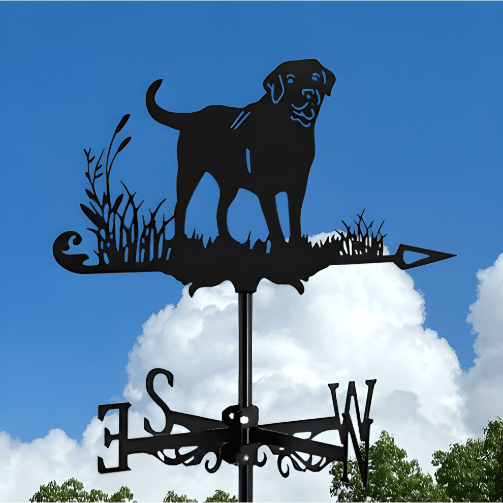 (Labrador) Halloween Knight Weathervane: Metal Skeleton Holiday Outdoor Decor for Yard, Garden, and Festive Atmosphere