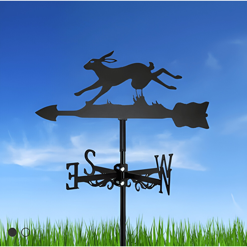 (Hare) Halloween Knight Weathervane: Metal Skeleton Holiday Outdoor Decor for Yard, Garden, and Festive Atmosphere