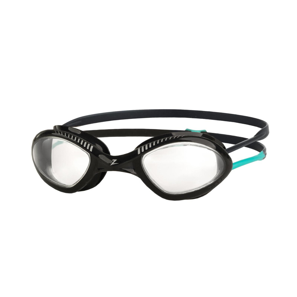 (One Size, Black/Turquoise/Clear) Zoggs Unisex Adult Tiger SNR Swimming Goggles