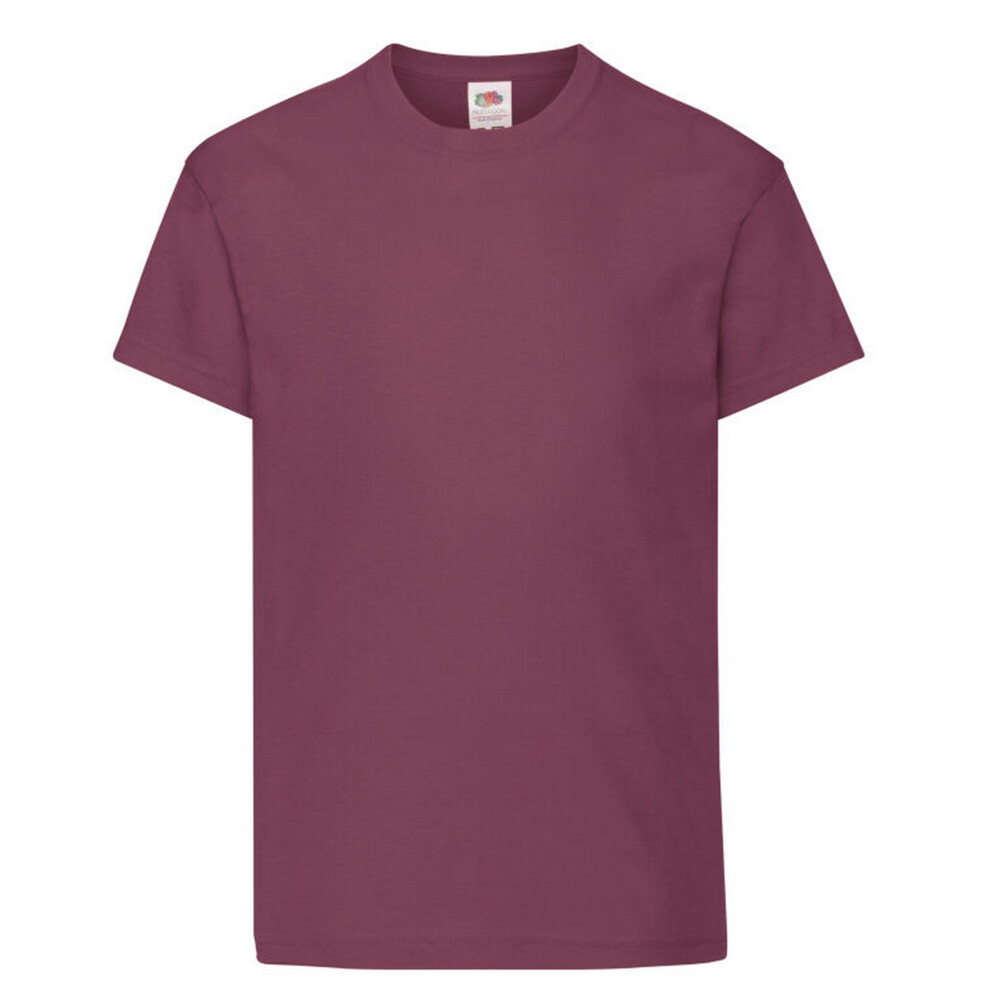 (3-4 Years, Burgundy) Fruit of the Loom Childrens/Kids Original Cotton T-Shirt