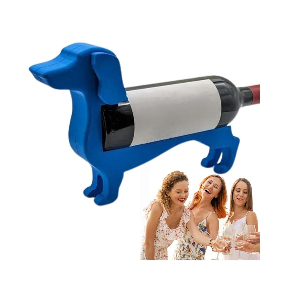 (Blue) Dachshund Wine Rack Holder Storage Organizer Wine Stand Desk Decor Dachshund Wine Organizer Counter Wine Rack Home Decoration-image-OPC-PF7PF8T-NEW