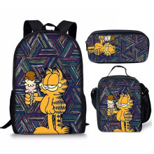 (Style 03) 3PCS Garfield Kids Backpack Student Shoulder Bags