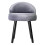 Living And Home Modern Velvet Dressing Table Stool with Black Rubberwood Legs 2