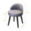 Living And Home Modern Velvet Dressing Table Stool with Black Rubberwood Legs 5