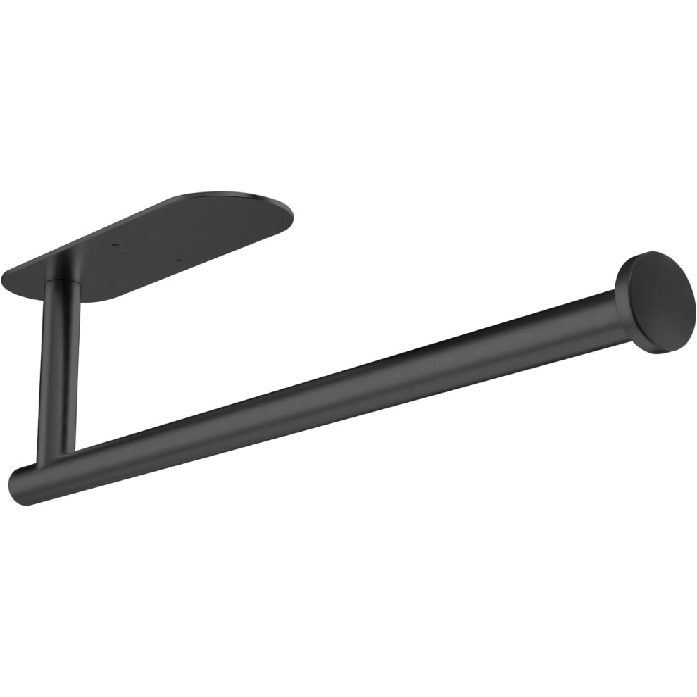 Gewtur Kitchen Roll Paper Holder Under Cabinet Matte Black Stainless Steel Kitchen Roll Holder Wall Mounted Self Adhesive for Kitchen,Pantry,Bathroom