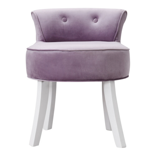 Living And Home Purple Velvet Dressing Table Stool Vanity Padded Makeup Chair 1