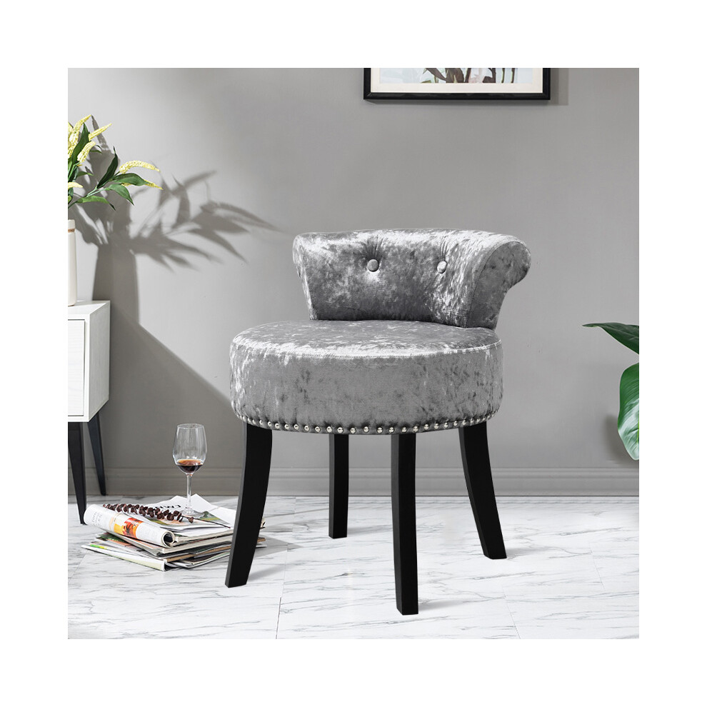 Ice Velvet Upholstery Make Up Chair Dressing Footstool