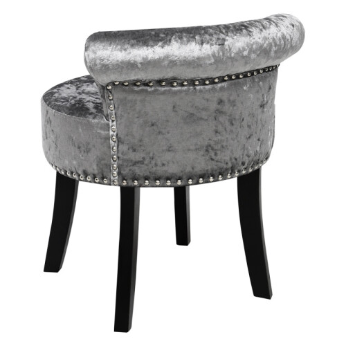Living And Home Ice Velvet Upholstery Make Up Chair Dressing Footstool 2