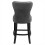 Living And Home Velvet Counter Height Upholstered Bar Stool, Dark Grey 3