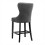 Living And Home Velvet Counter Height Upholstered Bar Stool, Dark Grey 2