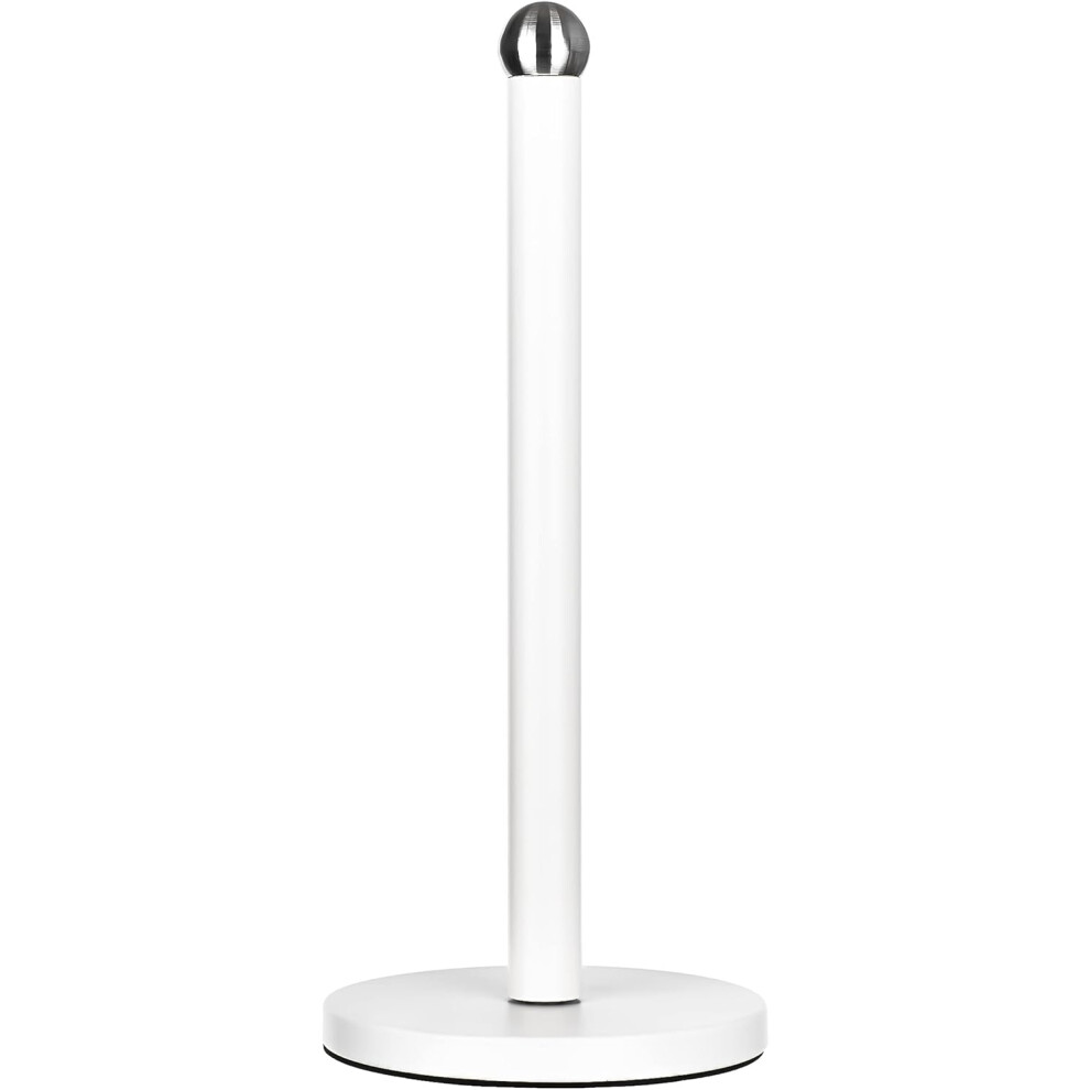 Novel Solutions Stainless Steel Matt White Coated Kitchen Towel Roll Pole Holder Kitchen Paper Stand One Size