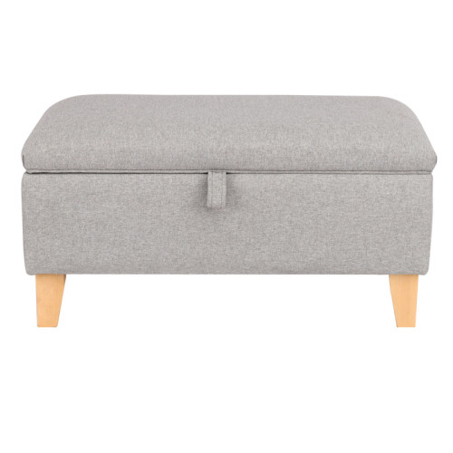 Living And Home (Light Grey) Footstool Storage Box Unit Bench Chair Ottoman Pouffe Seat Foot Rest Stool 2