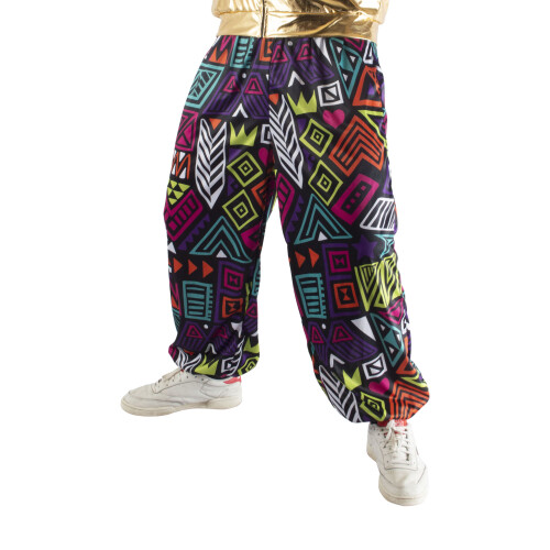 80's " Hammer Pants " Harem / Hip Hop , Graphic fabric