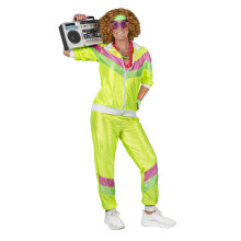 (UK 8-10) 80's Jogging / Shell Suit - Lime