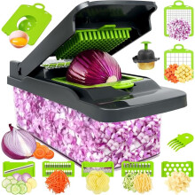 VZOXL 15 in 1 Vegetable Chopper Multifunctional Chopper Vegetable Cutter Salad Chopper Food Chopper for Effortlessly Chopping Slicing Dicing Veggies