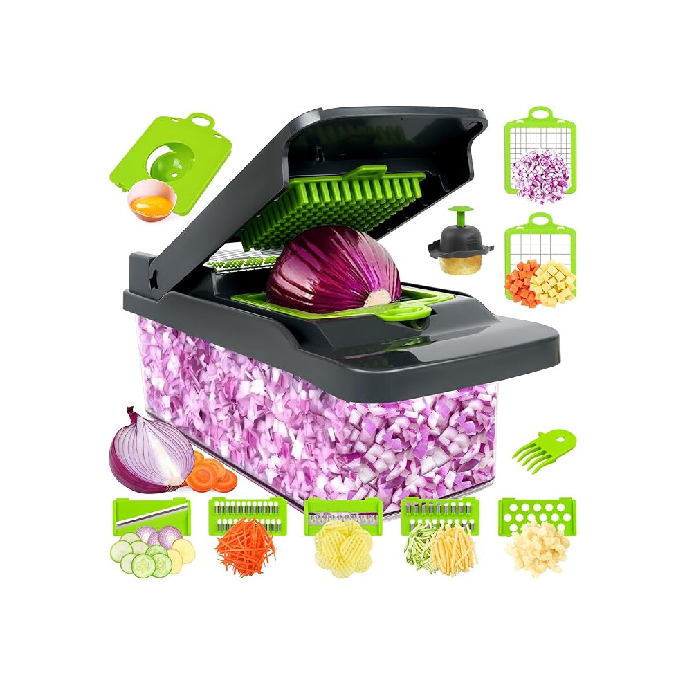 VZOXL 15 In 1 Vegetable Chopper Multifunctional Chopper Vegetable Cutter Salad Chopper Food Chopper For Effortlessly Chopping Slicing Dicing Veggies