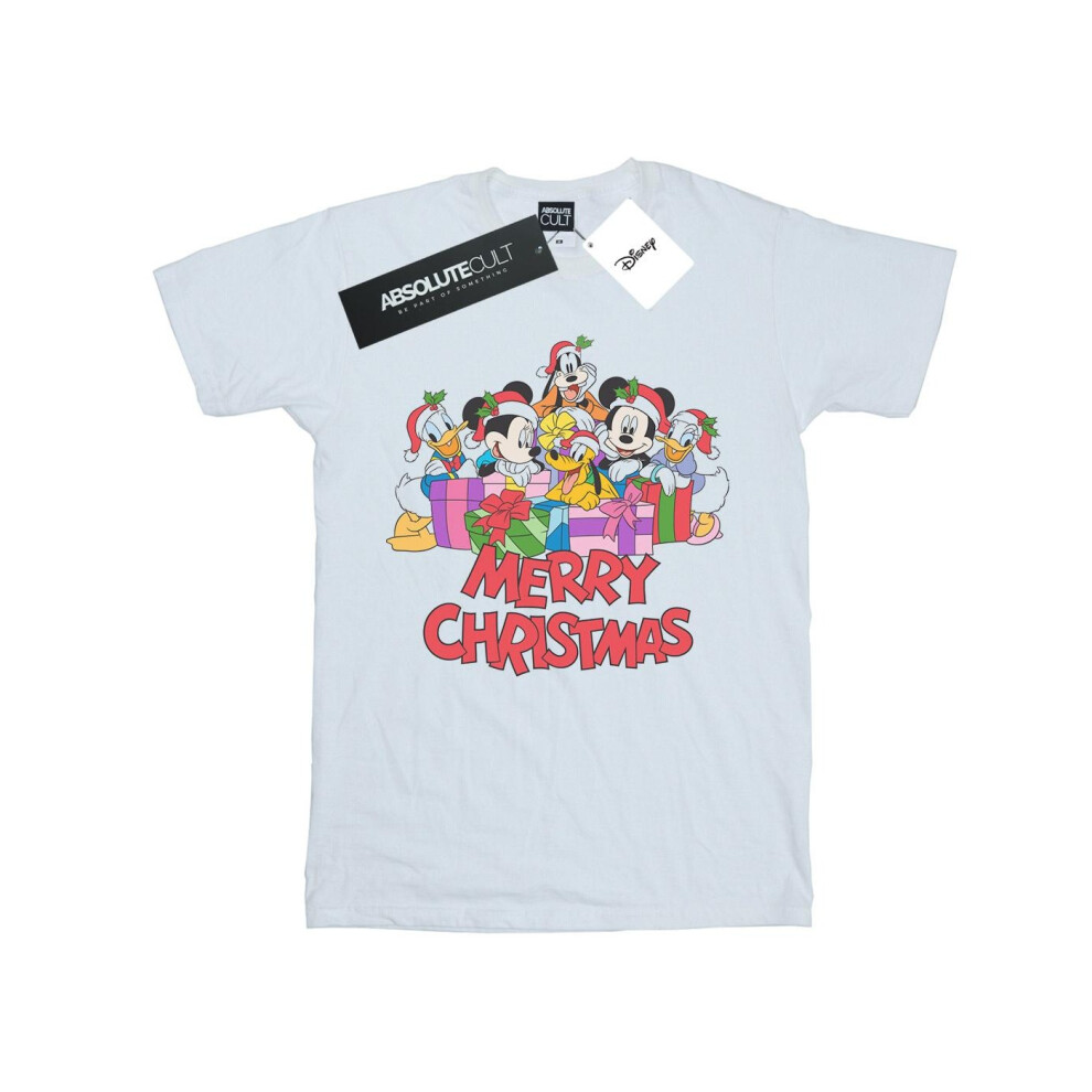 Mickey Mouse And Friends Christmas Cotton Boyfriend T-Shirt