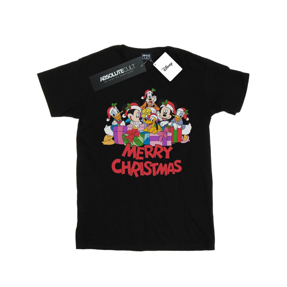 Mickey Mouse And Friends Christmas Cotton Boyfriend T-Shirt