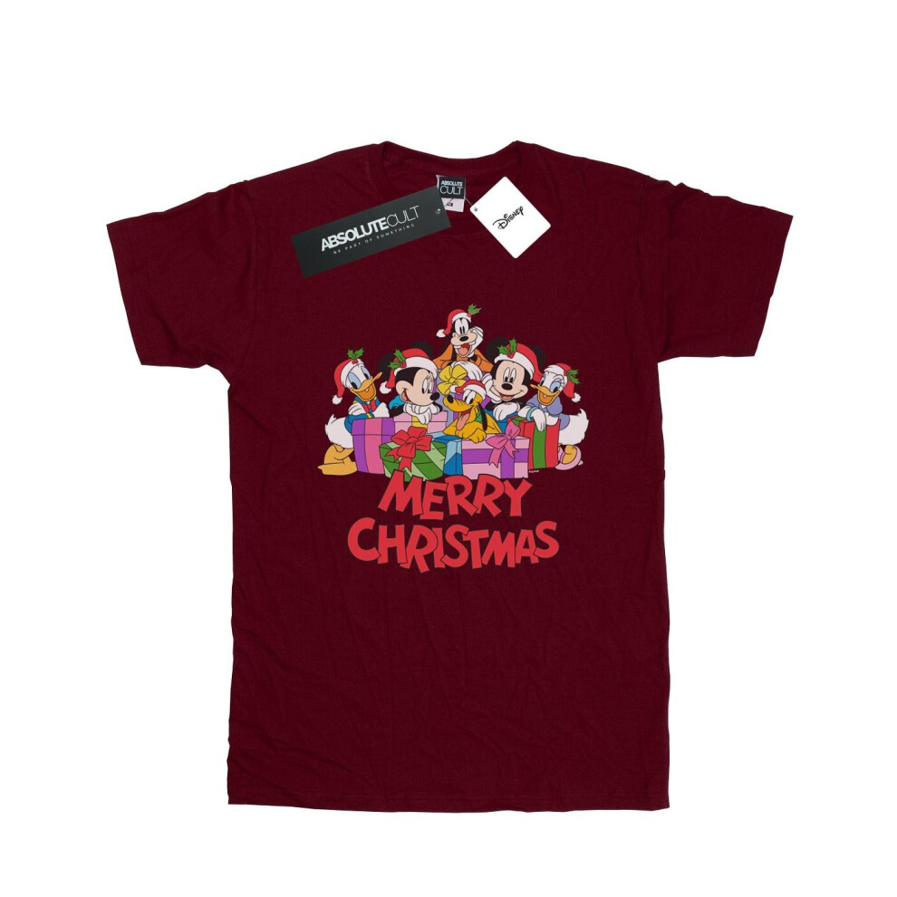 Mickey Mouse And Friends Christmas Cotton Boyfriend T-Shirt