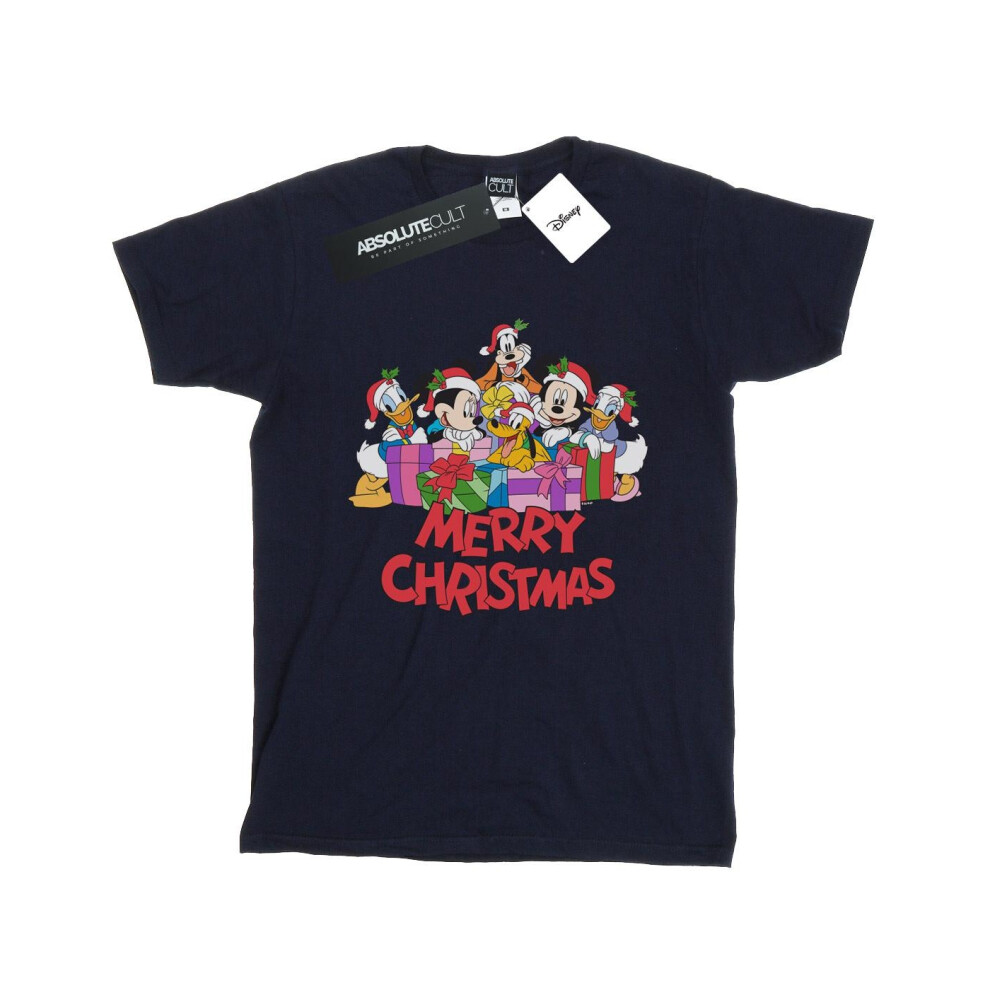 Mickey Mouse And Friends Christmas Cotton Boyfriend T-Shirt