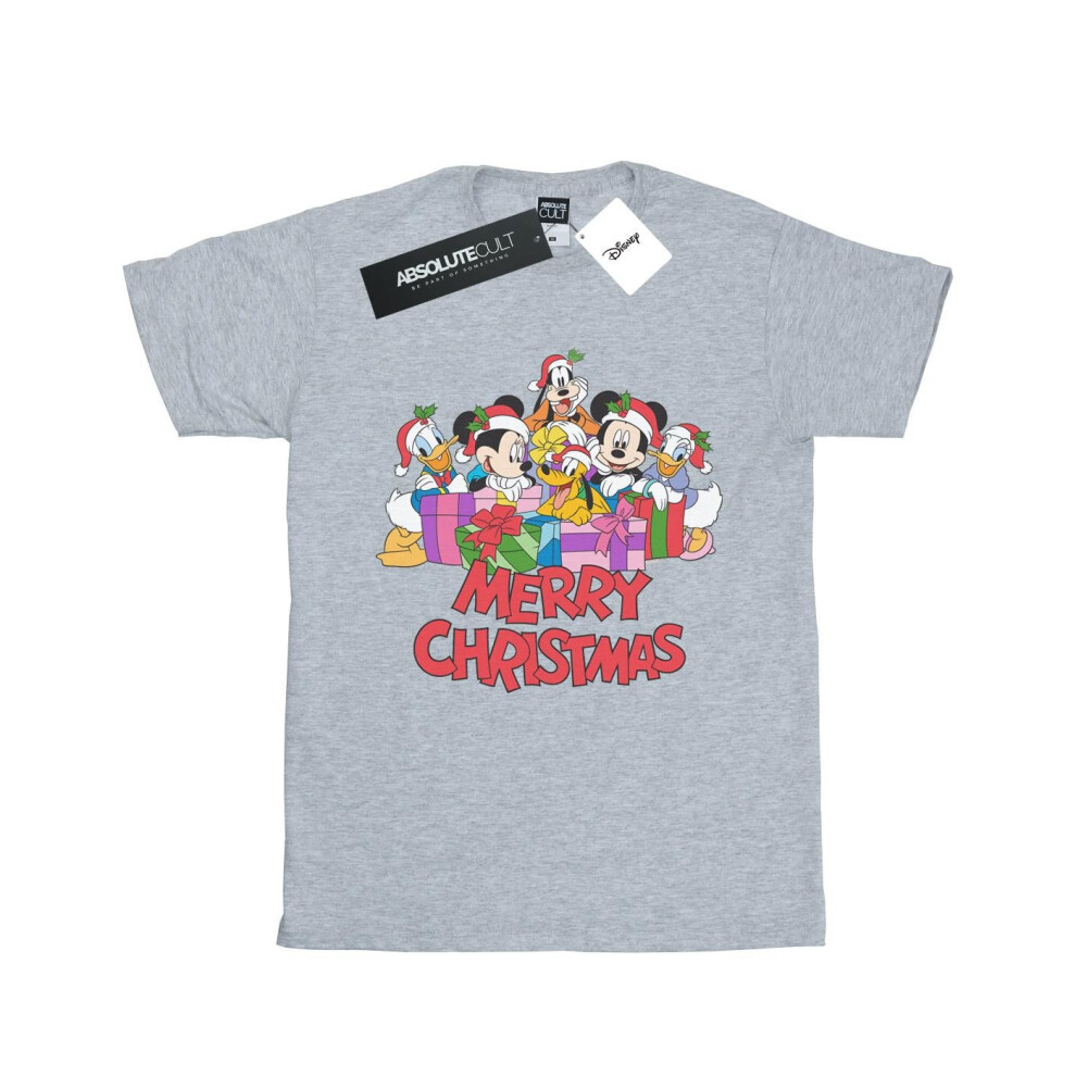 Mickey Mouse And Friends Christmas Cotton Boyfriend T-Shirt