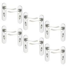 (Polished Nickel Bathroom, 6 Sets) Urfic Berkshire Metal Lever Latch Door Handle Set