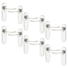(Polished Nickel Keyhole, 6 Sets) Urfic Berkshire Metal Lever Latch Door Handle Set