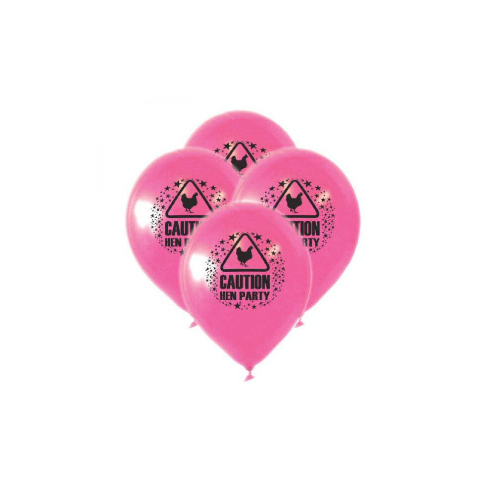 Caution Hen Party Balloons - Pack of 15