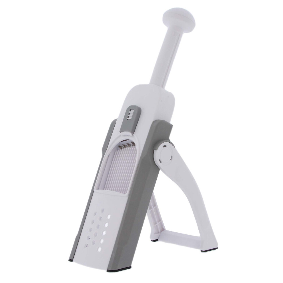(Grey) Mandolin Slicer Vegetable Chopper Salad Fruit Dicer Julienne Adjustable Kitchen