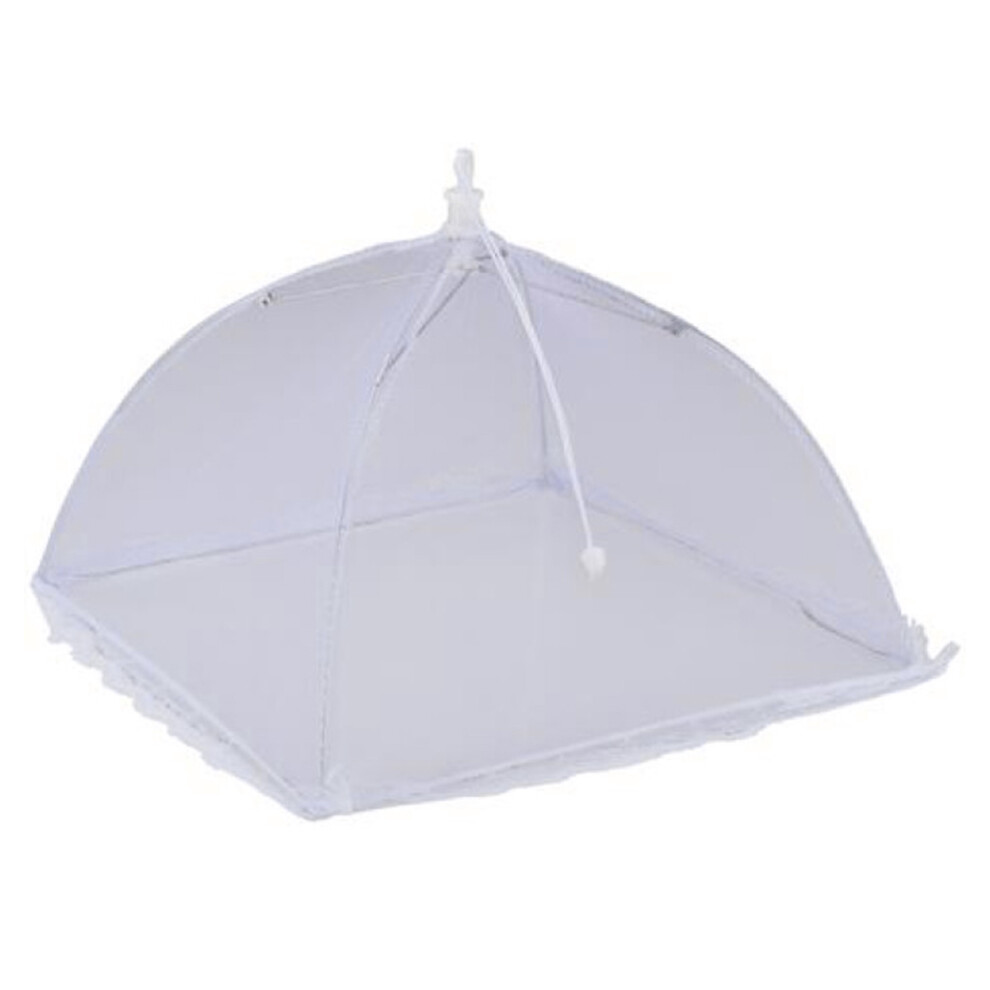(Blue) Pop Up Food Cover Protector Mesh Net Umbrella Collapsible Cover Party BBQ Picnic