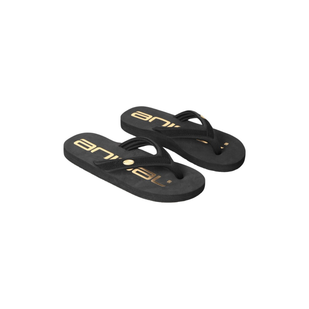 (4 UK, Jet Black) Animal Womens/Ladies Swish Recycled Flip Flops