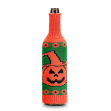 (Pumpkin ) Halloween Wine Bottle Cover Woven for Table Decor