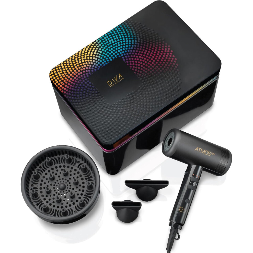 Compact Diffuser Hairdryer - Ultra high-Powered, Lightweight and Incredibly Quiet