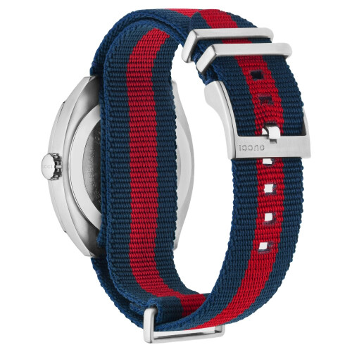 GUCCI Ανδρικό ρολόι Gucci YA142304 GG2570 Μπλε καμβάς 41mm 2