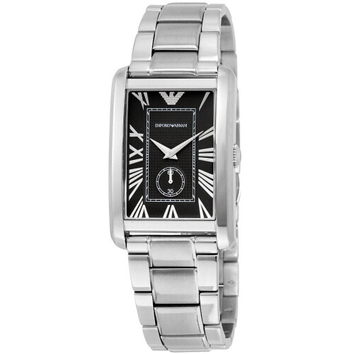 Armani Montre Hommes Emporio Armani AR1608 Rectangular Black Dial 1